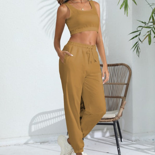 Women's Cropped Tank Top Two-piece Suit Casual