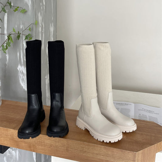 Small Thick Bottom Height Increasing Skinny Elastic Socks Boots