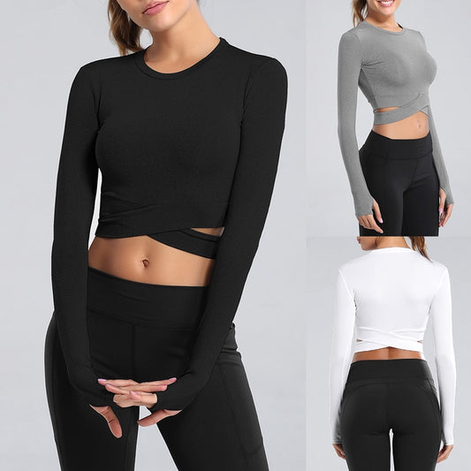 Sports fitness cropped yoga clothes T-shirt