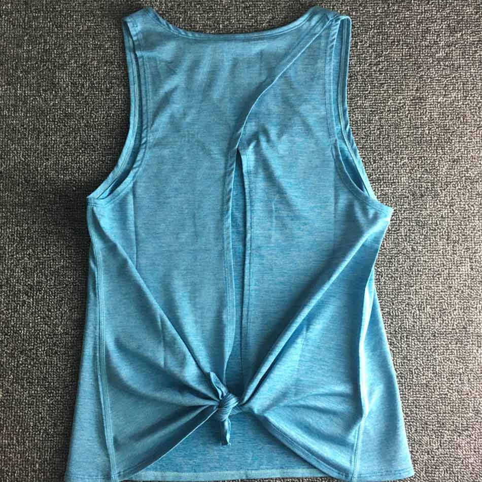 Women Backless Yoga Tank Top Shirts Sleeveless Off Shoulder Sports T Shirt Backless Crop Tops Racerback Gym Workout Clothes