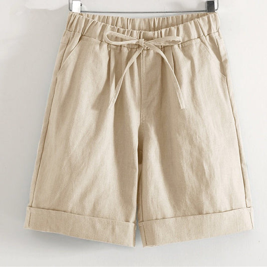 Summer New Style Cotton And Linen Casual Five-Point Pants