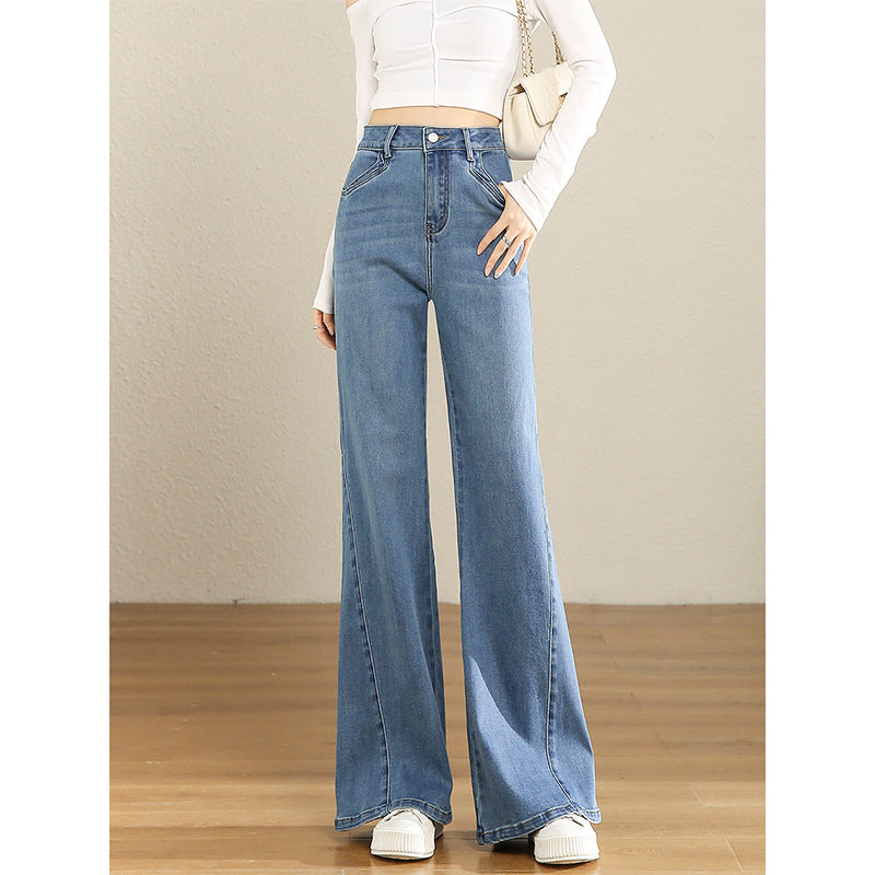 Women's High Waist Artistic American Slightly Flared Jeans