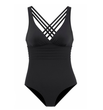 Deep V sexy backless conjoined European and American swimsuit back cross pure pigmented swimsuit