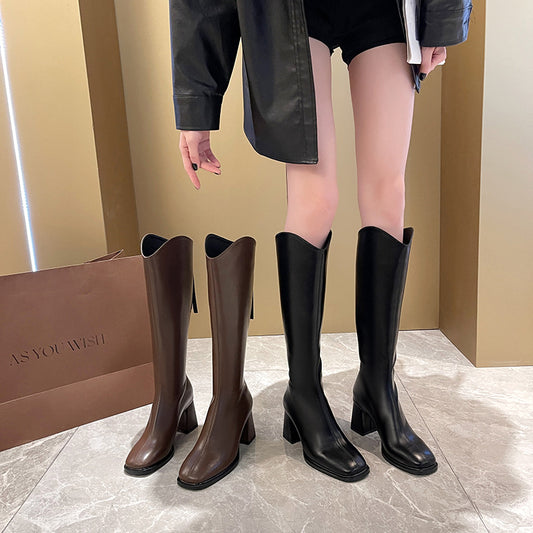 Below The Knee Female Plus Size Stretch Long Boots