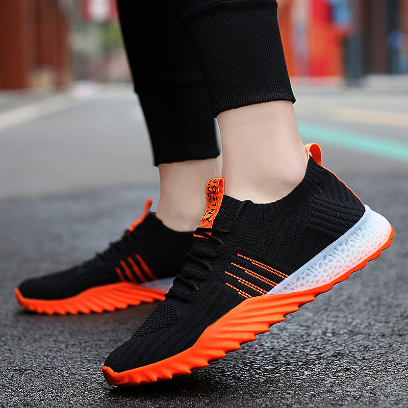 Fly woven breathable sports running shoes