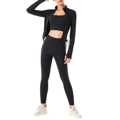 Stand-up Collar Running Zipper Yoga Wear Sports Jacket Women