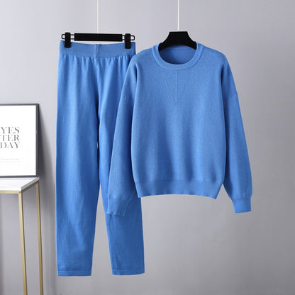 Ladies Fashion New Loose Casual Sweater Two-Piece Set