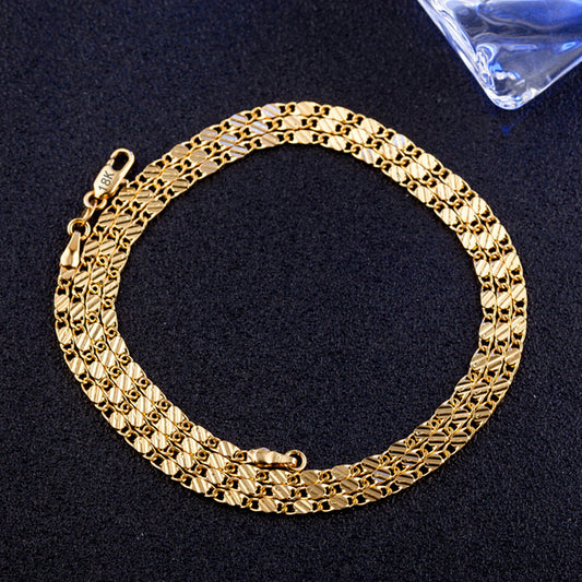 Fashion Short Gold Plated 2mm Flat Chain