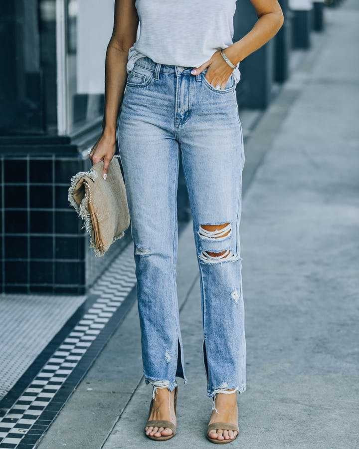 Spring And Summer Leisure Fashion Street Washed Jeans