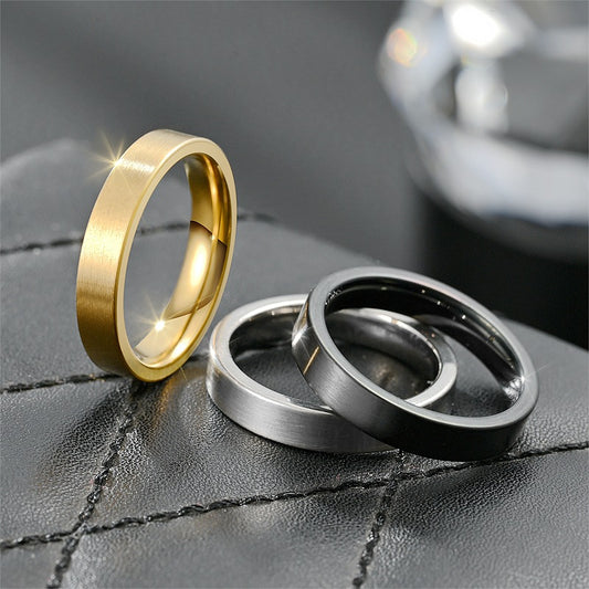 Fashion Simple Frosted And Matte Titanium Steel Ring