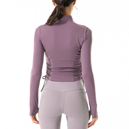 Stand-up Collar Running Zipper Yoga Wear Sports Jacket Women