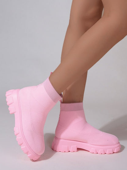 Fashion Ankle Boot Low Heel Sock Boots For Women
